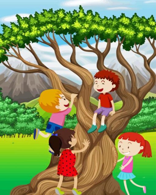 Kids Tree Climb Paint By Numbers