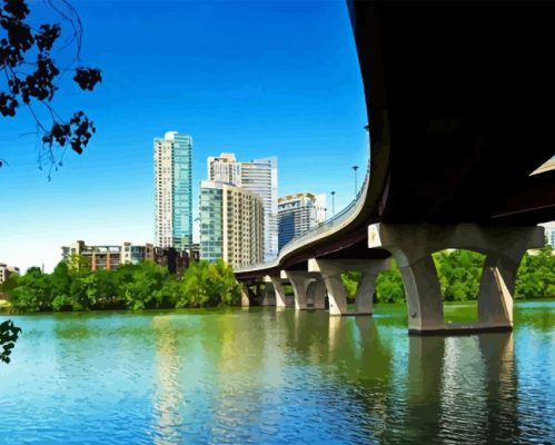 Lady Bird Lake Bridge Paint By Numbers