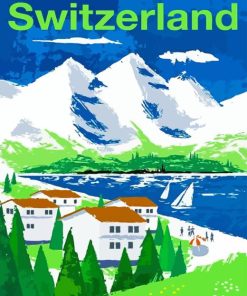 Landscape Switzerland Poster Paint By Numbers