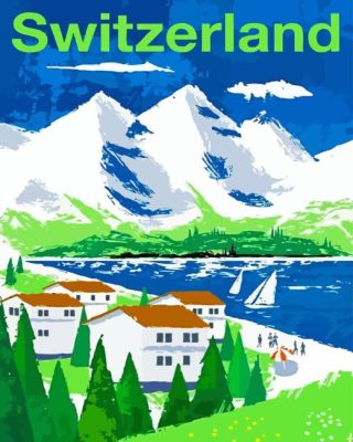 Landscape Switzerland Poster Paint By Numbers