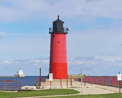 Milwaukee Pierhead Lighthouse Paint By Numbers