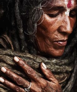 Old Woman With Locs Paint By Numbers