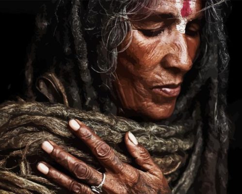 Old Woman With Locs Paint By Numbers