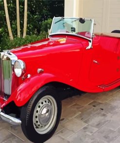 Red MG TD Car Paint By Numbers