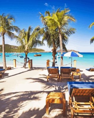 Saint Barthelemy Beach Chairs Paint By Numbers