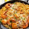 Spaghetti With Shrimp and Scallop Paint By Numbers