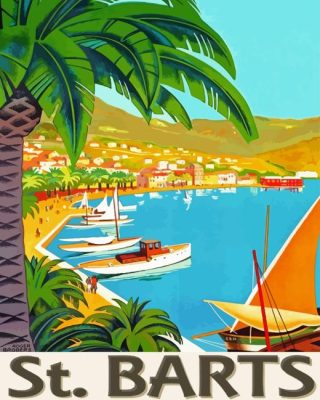 St Barts Poster Art Paint By Numbers