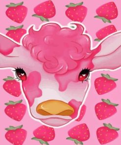Strawberry Cow Face Paint By Numbers