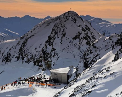 Stubai Glacier Skiing Paint By Numbers