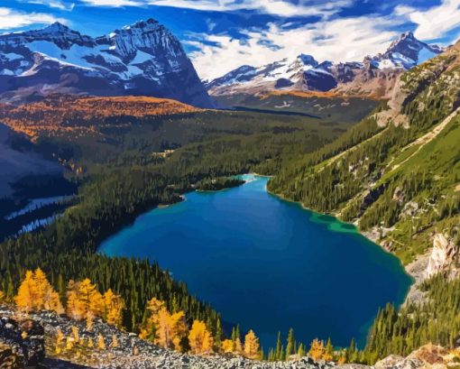 Lake Ohara In Yoho Paint By Numbers