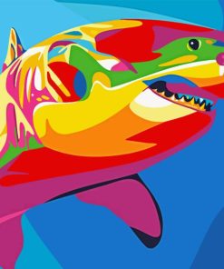 Rainbow Colorful Shark Paint By Numbers