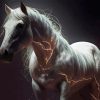 White Horse With Lightning Paint By Numbers