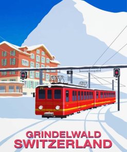 Grindelwald Train Poster Paint By Numbers