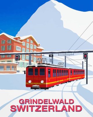 Grindelwald Train Poster Paint By Numbers