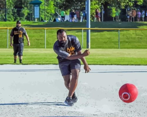 Kickball Players Paint By Numbers