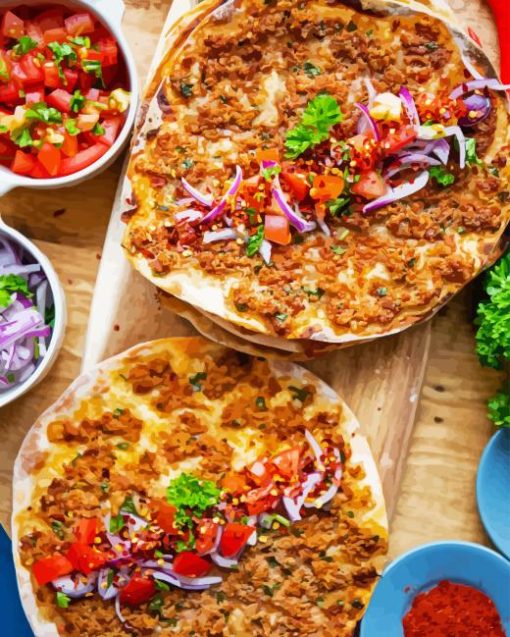 Lahmacun Bread Paint By Numbers