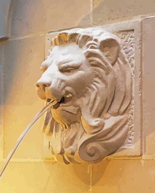 Lion Wall Fountain Paint By Numbers