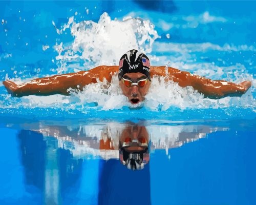 Michael Phelps Swimming Paint By Numbers