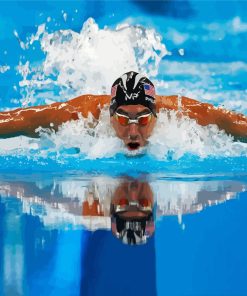 Michael Phelps Swimming Paint By Numbers