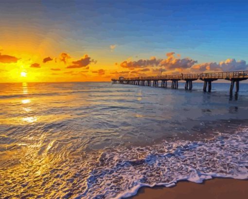 Pompano Beach Pier Paint By Numbers