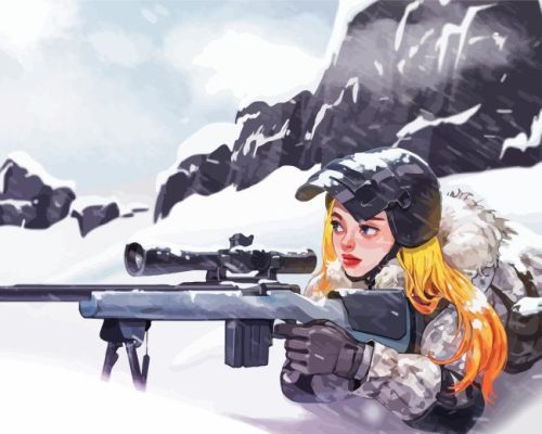 Snow Sniper Woman Paint By Numbers