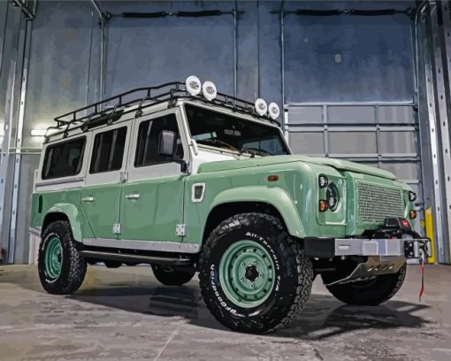 Vintage Land Rover Paint By Numbers