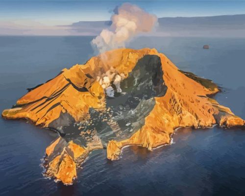 Volcano In The Ocean Paint By Numbers