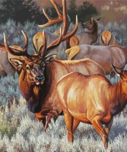 Wild Elk Herd Paint By Numbers