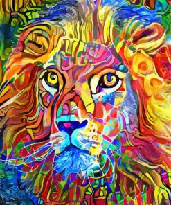 Colorful Lion Portrait Paint By Numbers
