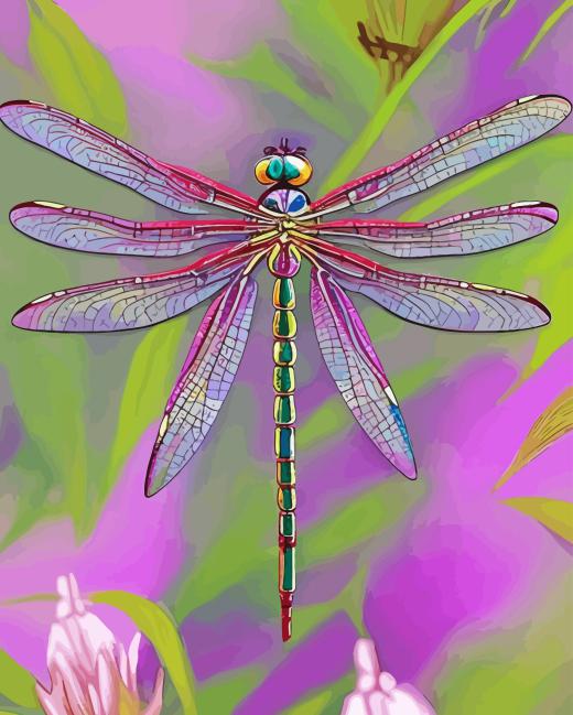 Dragonfly Purple Paint By Numbers