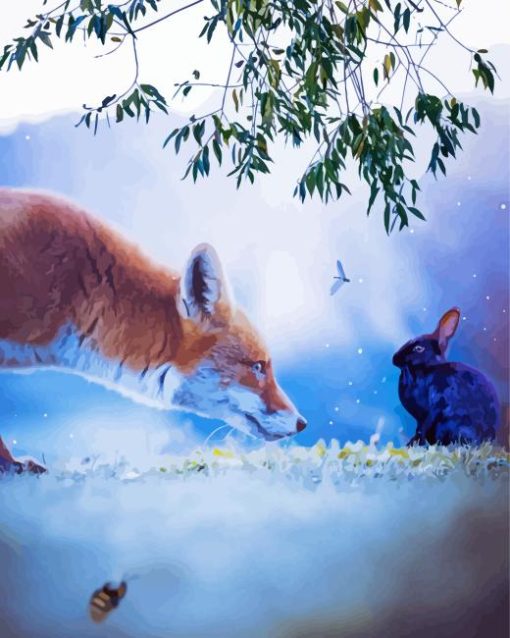Fox and Black Rabbit Paint By Numbers
