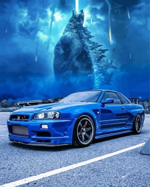 Nissan Skyline GTR R34 Paint By Numbers