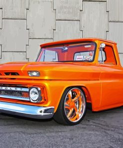Orange Classic Truck Paint By Numbers