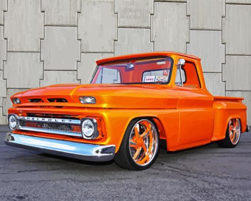 Orange Classic Truck Paint By Numbers