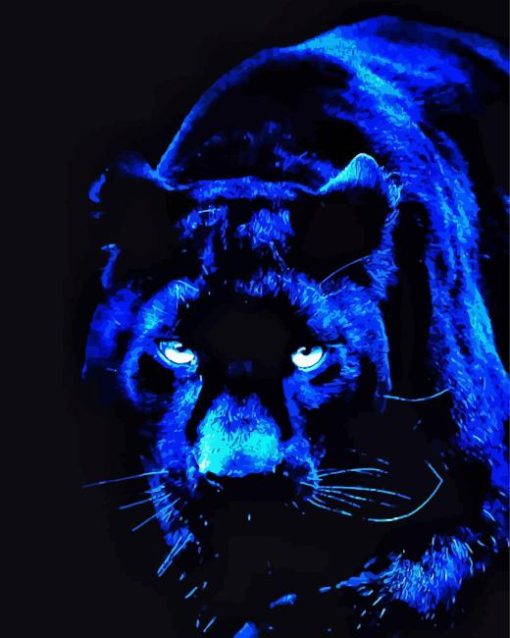 Panther Blue Paint By Numbers