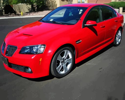 Red Pontiac G8 Paint By Numbers