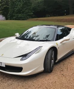 White Ferrari 458 Paint By Numbers