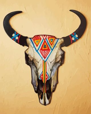 Bison Skull Paint By Numbers