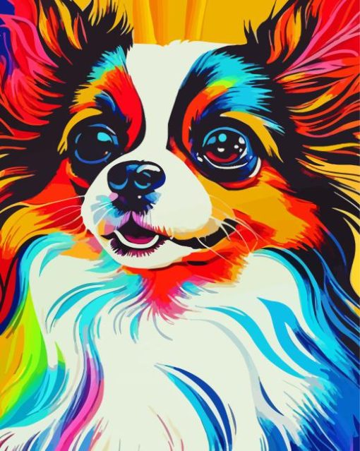 Colorful Papillon Dog Paint By Numbers