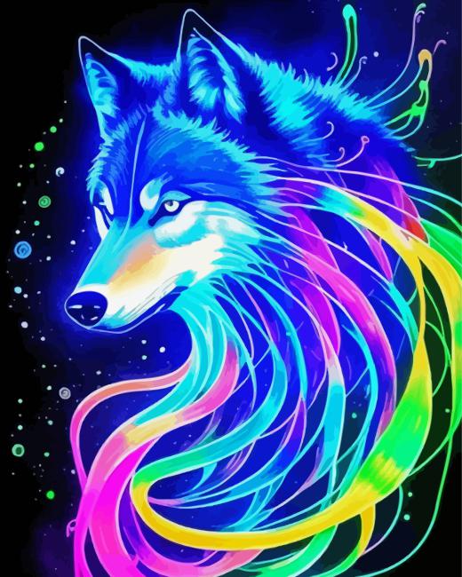 Colorful Wolf Spirit Paint By Numbers