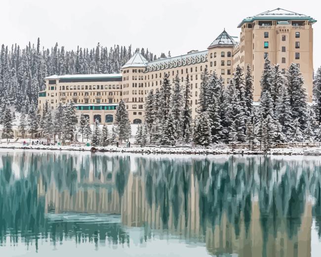 Fairmont Banff Hotel Paint By Numbers
