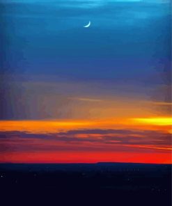 Half Moon Red Sunset Paint By Numbers