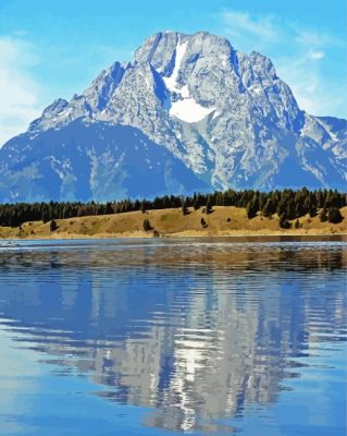 Mount Moran Wyoming Paint By Numbers