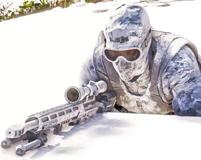 Snow Sniper Paint By Numbers