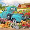 Truck Flower With Dogs Paint By Numbers