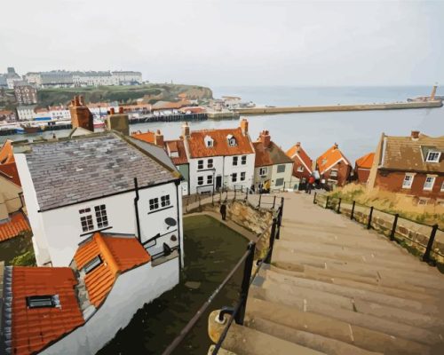 Whitby Abbey And 199 Steps Paint By Numbers