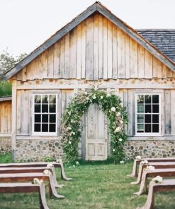 White Rustic Barn Paint By Numbers
