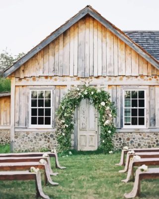 White Rustic Barn Paint By Numbers