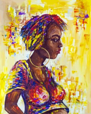 Woman With Large Earrings Art Paint By Numbers