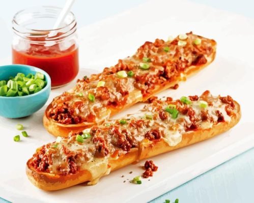 Baguette Sloppy Joe gratin Paint By Numbers